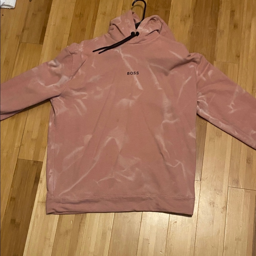 Boss Men's Light Pink Hoodie Sweater